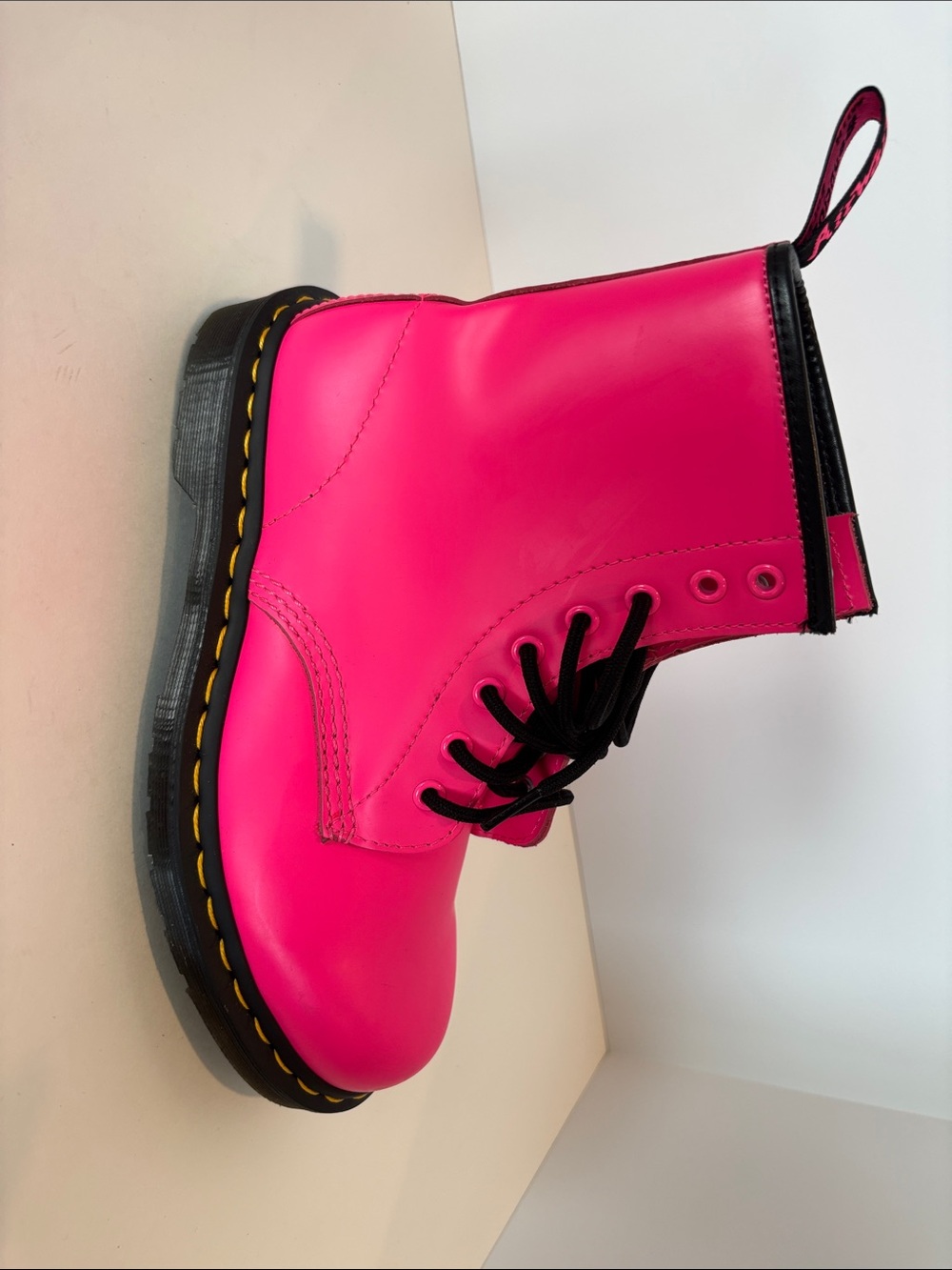 Dr Martens Hot Pink Boots Lace-Up Size 7 - Picture 6 of 10